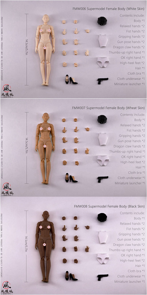 Pre Order Wind Toys 1/12 female body three colors deposit link