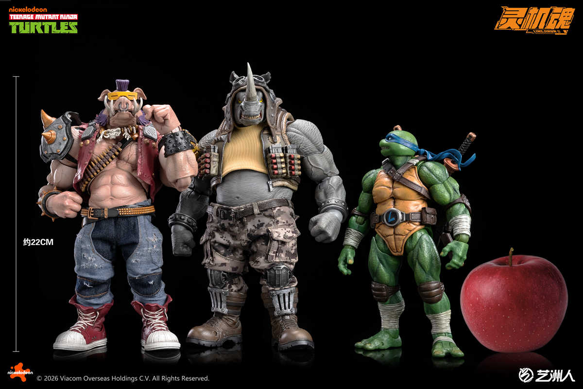Pre Order LINGJIHUN TMNT 22cm tall Rocksteady Bebop deposit link