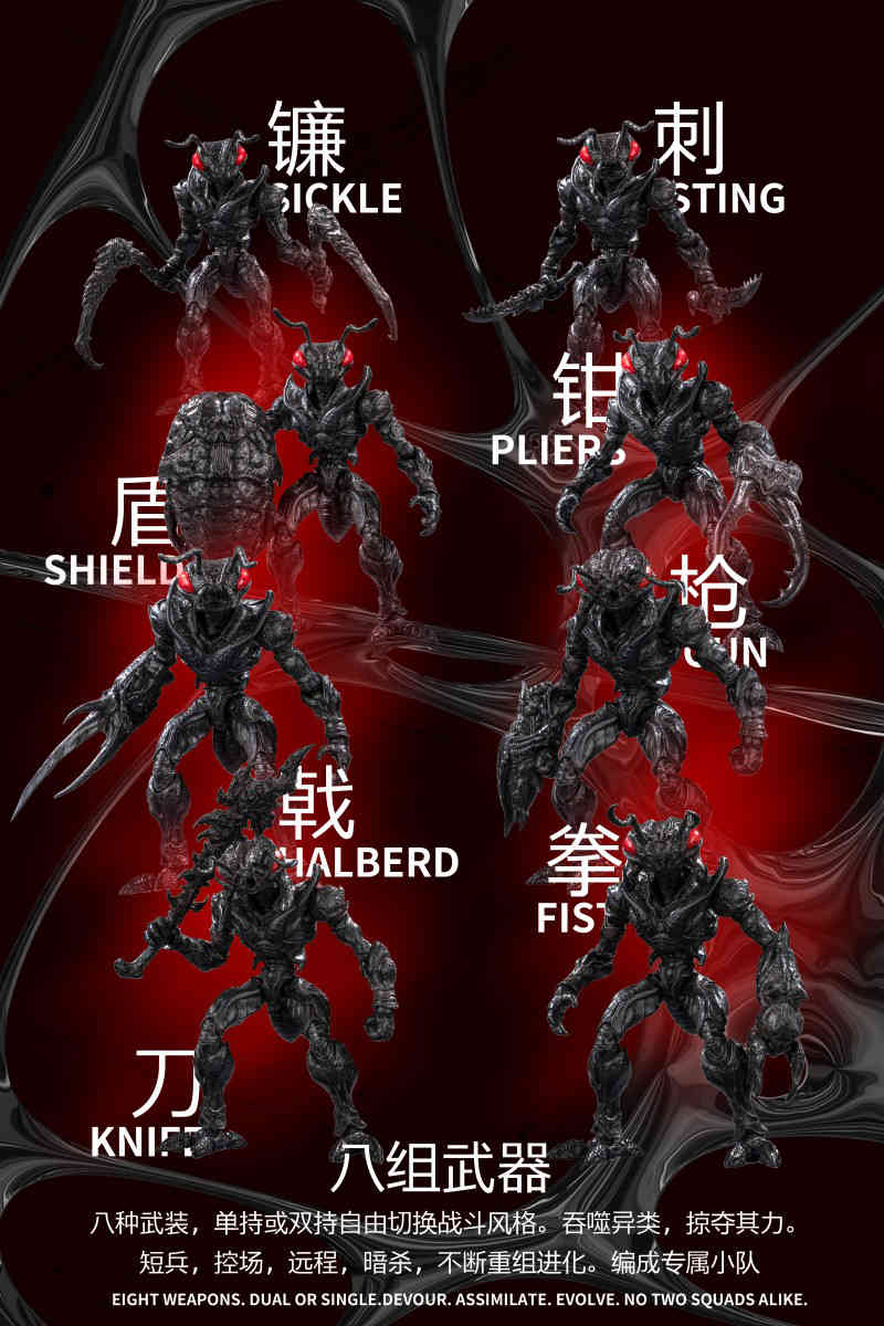 Pre Order HAVOC Maestro Union 1/12 B.I.W BIO-INSECT WEAPON 8 figures set with guaranteed hidden accessory